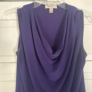 Sleeveless, cowel neck dress shirt, polyester/spandex material size S